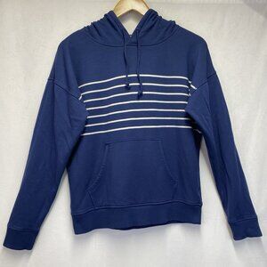 Vineyard Vines Dreamcloth Break Placed Stripe Hoodie Sweatshirt Women Small Navy